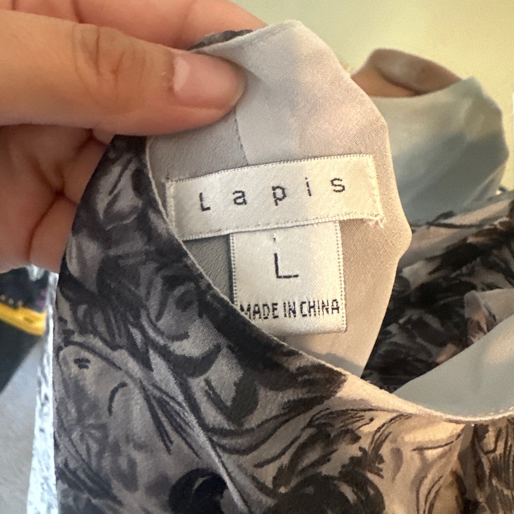 Lapis Silk Black and Grey Floral Dress - Picture 6 of 14